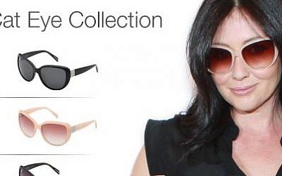 Shannen Doherty hawking for Erroca sunglasses (Courtesy Erroca Israel Facebook) Shannen Doherty hawking for Erroca sunglasses (Courtesy Erroca Israel Facebook)