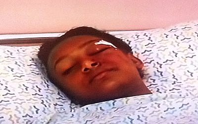 Tigist Bito in hospital on Saturday. (photo credit: Channel 2 screenshot)