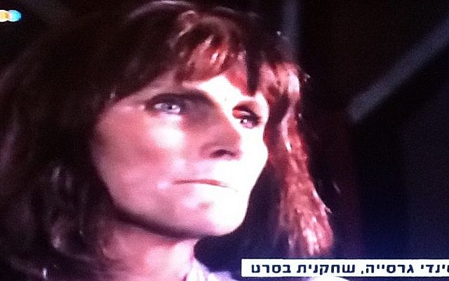 Cindy Garcia, in a scene from the movie she was told was called 'Desert Warriors' (photo credit: Channel 10 screenshot) Cindy Garcia, in a scene from the movie she was told was called 'Desert Warriors' (photo credit: Channel 10 screenshot)