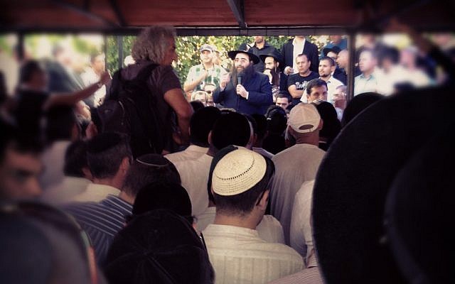 Rabbi Yoshiyahu Pinto leads the pilgrimage to the gravesite every year (photo credit: Times of Israel/Matti Friedman via Instagram)
