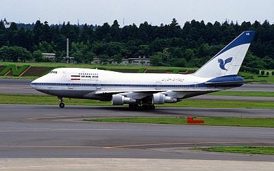 Illustrative photo of an Iran Air Boeing 747SP-86 (photo credit: CC-BY-SA 2.0 contri/Flickr/File)