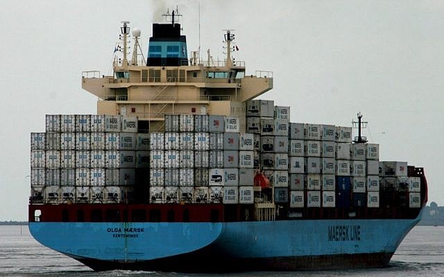 The container ship Olga Maersk, operated by A.P. Moller-Maersk Line of Denmark (photo credit: CC BY L2F1, Flickr)