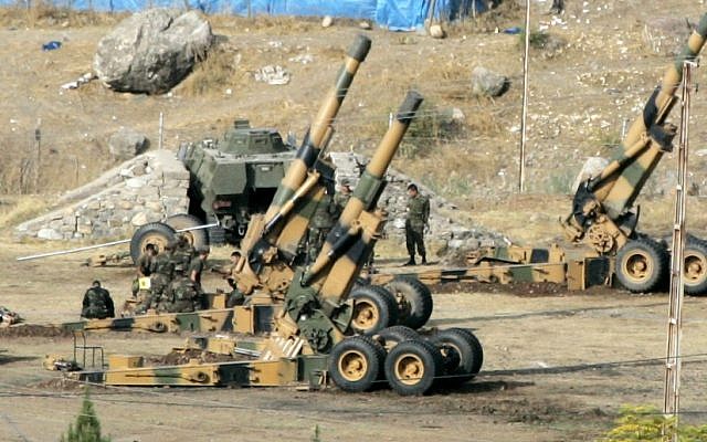 Illustrative photo of Turkish army howitzers. (photo credit: AP)