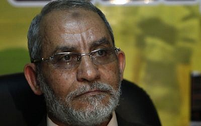 Muslim Brotherhood leader Mohammed Badie attends a press conference at the group's parliamentary office in Cairo in 2010. (AP/Nasser Nasser)