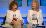 Sisters Clila (left) and Hadasa Bau, seen on Israeli television, were in Poland for a tribute to their father when Clila became the target of an alleged anti-Semitic tirade. (Photo credit: YouTube screenshot)