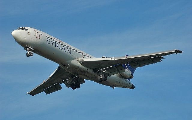 A Syrian Air Boeing 727 (photo credit: Dmitry A. Mottl/Wikimedia Commons)