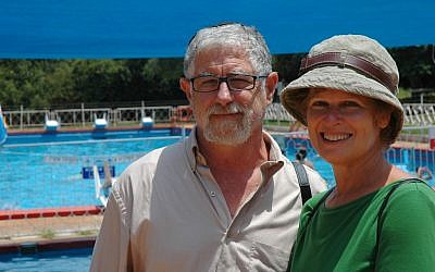 Seth and Sherri Mandell at Camp Koby (photo credit: Dena Wimpfheimer)