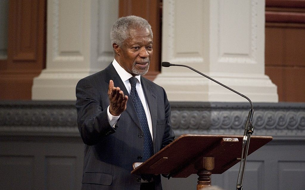 Former UN Secretary-General Kofi Annan disagrees with US President Bill Clinton over what went wrong during Israeli-Palestinian peace talks. (Photo credit: Rob Judges) Former UN Secretary-General Kofi Annan disagrees with US President Bill Clinton over what went wrong during Israeli-Palestinian peace talks. (Photo credit: Rob Judges)