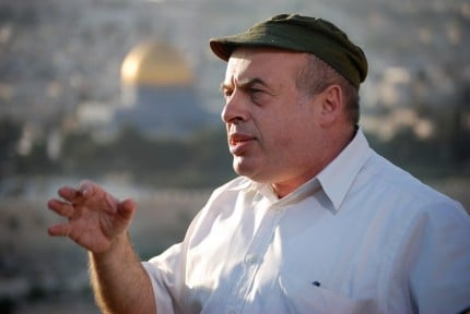 Jewish Agency chairman Natan Sharansky watches over the Old City of Jerusalem (photo credit: Oren Fixler/Flash90)