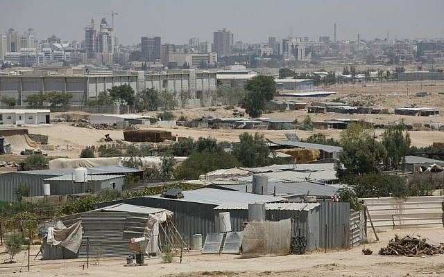 A view of the Bedouin town of Segev Shalom, with the city of Beersheba in the background (Miriam Alster/Flash90) A view of the Bedouin town of Segev Shalom, with the city of Beersheba in the background (Miriam Alster/Flash90)