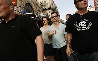 Depeche Mode singer Dave Gahan touring the Old City of Jerusalem in 2009 (photo credit: Miriam Alster/Flash90) Depeche Mode singer Dave Gahan touring the Old City of Jerusalem in 2009 (photo credit: Miriam Alster/Flash90)