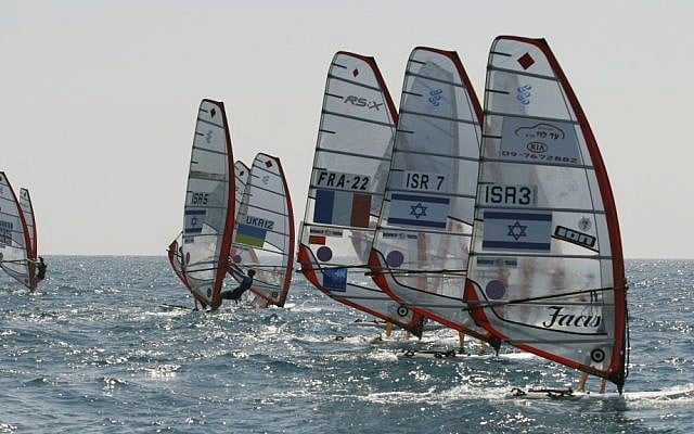 Illustrative photo of windsurfers participating in an international competition in Tel Aviv on June 14, 2009 (photo credit: Boaz Oppenheim/Flash90) Illustrative photo of windsurfers participating in an international competition in Tel Aviv on June 14, 2009 (photo credit: Boaz Oppenheim/Flash90)