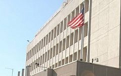 The US Embassy building in Tel Aviv. (photo credit: Roni Schutzer/Flash90)