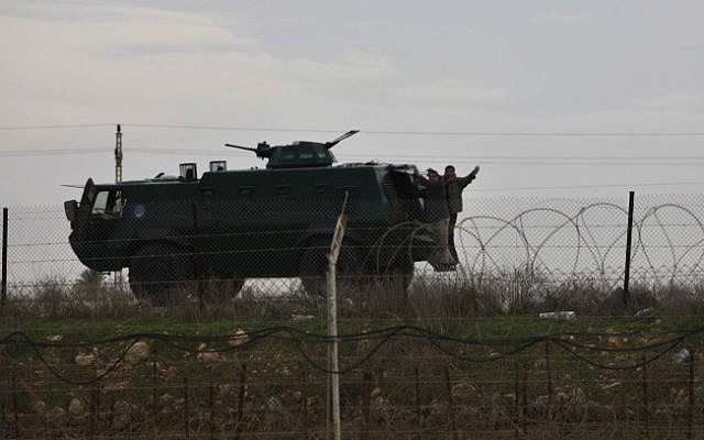 Illustrative photo of an Egyptian armored personnel carrier (APC), in Sinai, along the border with Israel. (photo credit: Tsafrir Abayov/Flash90) Illustrative photo of an Egyptian armored personnel carrier (APC), in Sinai, along the border with Israel. (photo credit: Tsafrir Abayov/Flash90)