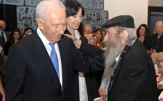 Israel's Number 1 citizen, President Shimon Peres, welcomes the country's oldest citizen, 112-year-old Zechariah Barashi, in Jerusalem, Thursday (photo credit: Mark Neyman/GPO/Flash90) Israel's Number 1 citizen, President Shimon Peres, welcomes the country's oldest citizen, 112-year-old Zechariah Barashi, in Jerusalem, Thursday (photo credit: Mark Neyman/GPO/Flash90)