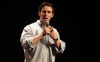 Avi Liberman performs at Comedy for Koby. (Yissachar Ruas)