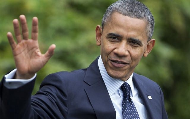 US President Barack Obama waves as he leaves the White House for a campaign trip to California on Sunday (AP/Manuel Balce Ceneta)