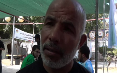 Tawfiq Abu Naim, the head of the committee for released Palestinian prisoners, was freed in the Shalit prisoner exchange deal one year ago (photo credit: screen capture, YouTube)