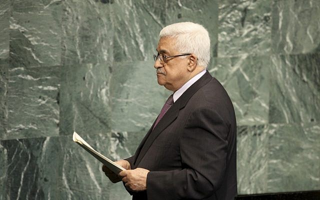 Palestinian President Mahmoud Abbas leaves the podium after speaking during the 67th session of the United Nations General Assembly at UN headquarters, September 27, 2012. (photo credit: AP/Seth Wenig) Palestinian President Mahmoud Abbas leaves the podium after speaking during the 67th session of the United Nations General Assembly at UN headquarters, September 27, 2012. (photo credit: AP/Seth Wenig)