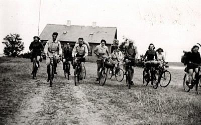 Teenage Jewish Czech refugees in Denmark in the early years of World War II. Some 150 of the 700 teens saved by Danish foster families during the war were from Czechoslovakia. They often rode their bikes and met in Naestved, and shared stories and practiced their Hebrew, with the hopes of one day making it to Palestine. (photo credit: Courtesy, archive of Judita Matyasova)