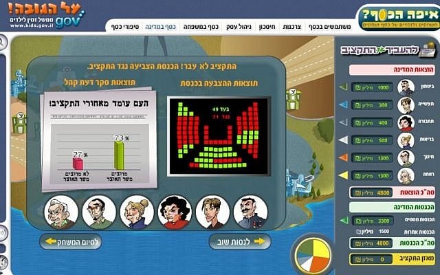 The video game "Where's the Money?" (photo credit: screen shot, www.kids.gov.il)