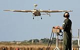 Illustrative photo of an IDF soldier operating a reconnaissance drone. (photo credit: Tsahi Ben-Ami/Flash90)