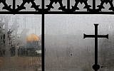 View of the Dome of the Rock, as seen from a window of the Dominus Flevit church in the Old City of Jerusalem (photo credit: Nati Shohat/Flash90)