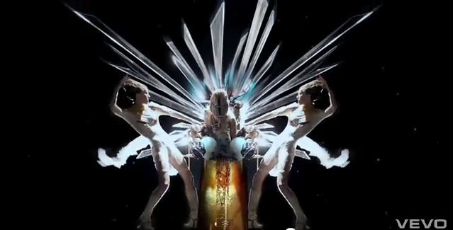 Lady Gaga dancers wearing Kobi Levi's double boots in the "Born This Way" video (Courtesy YouTube)