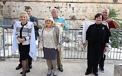 Three of the Hadassah bat mitzvah celebrants (photo credit: Jessica Steinberg/Times of Israel)
