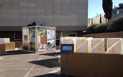 Getting ready for Sukkot Speak at the Israel Museum (photo credit: Jessica Steinberg/Tiimes of Israe)