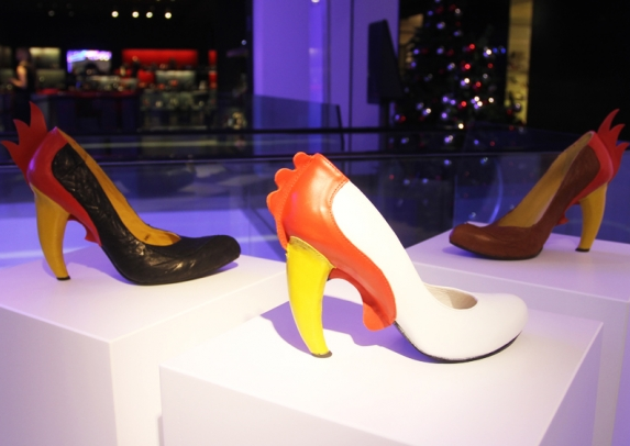 Kobi Levi's new Rooster and Chicken pumps at the Selfridges pop-up store (Courtesy Selfridges)