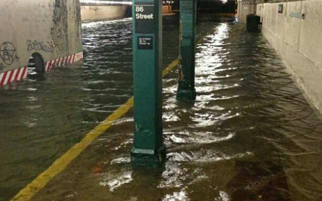 86th Street subway station flooded after Sandy (photo: JTA/ @HeyVeronica via Twitter) 86th Street subway station flooded after Sandy (photo: JTA/ @HeyVeronica via Twitter)