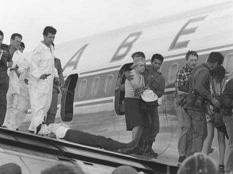 Ehud Barak, left, disguised himself as an aircraft technicians during the 1972 Sabena highjacking (photo credit: Ron Ilan/IDF Spokesperson's Office) Ehud Barak, left, disguised himself as an aircraft technicians during the 1972 Sabena highjacking (photo credit: Ron Ilan/IDF Spokesperson's Office)