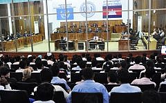 A courtroom at the International Criminal Court, The Hague (photo credit: CC BY Extraordinary Chambers in the Courts of Cambodia, Flickr)