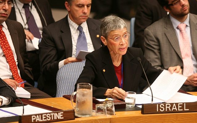 Then Israeli ambassador to the UN Gabriela Shalev speaks during a 2008 United Nations Security Council meeting about the situation in the Middle East (photo credit: AP/David Karp) Then Israeli ambassador to the UN Gabriela Shalev speaks during a 2008 United Nations Security Council meeting about the situation in the Middle East (photo credit: AP/David Karp)