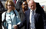 Former Democratic Rep. Gabrielle Giffords, left, and her husband, Mark Kelly (photo credit: AP/Ross D. Franklin)