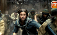Brad Pitt running with 'IDF soldiers' in a preview clip from the film 'World War Z.' (photo credit: Screenshot/YouTube/ET)