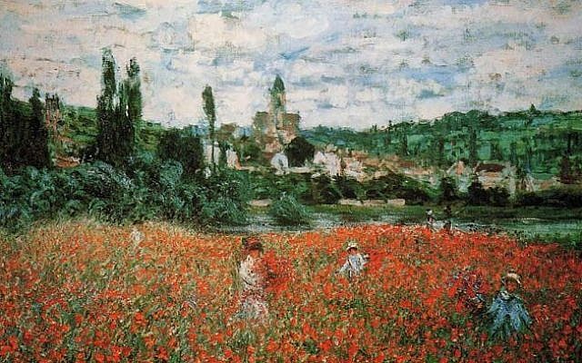 Monet painting, Poppy Field near Vetheuil (photo credit: reproduction, AllArtClassic.com)
