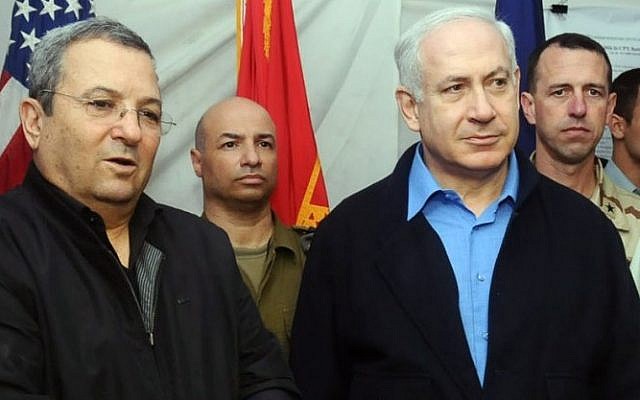 Prime Minister Benjamin Netanyahu and Defense Minister Ehud Barak, pictured in Haifa in 2009 (photo credit: IDF Spokesperson/FLASH90) Prime Minister Benjamin Netanyahu and Defense Minister Ehud Barak, pictured in Haifa in 2009 (photo credit: IDF Spokesperson/FLASH90)
