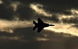 An F-15I fighter jets flies over the air force's Hatzerim base. (Ofer Zidon/Flash90)