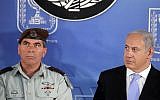 Gabi Ashkenazi (L) and Benjamin Netanyahu in 2011. (Abir Sultan/Flash90)