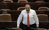 Israel's Foreign Mnister Avigdor Liberman attends a plenum session in the assembly hall of the Israeli parliament on May 30, 2011. (photo credit: Miriam Alster/FLASH90)