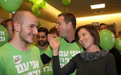 Meretz leader Zahava Gal-On after winning a sweeping victory in the party's leadership primary in February 2012 (photo credit: Gideon Markowicz/Flash90)