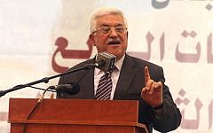 Palestinian Authority President Mahmoud Abbas addresses students in August 2012 (photo credit: Issam Rimawi/Flash90)