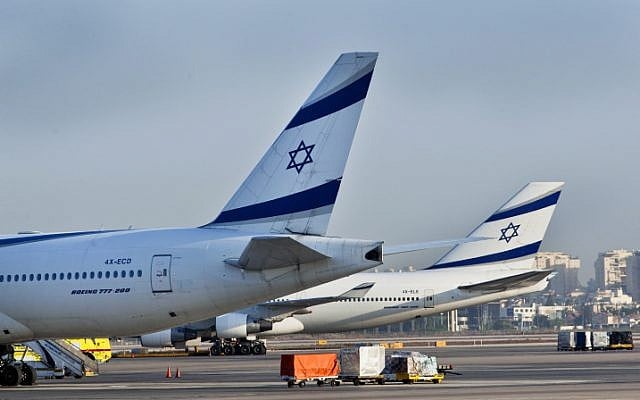 Airplanes seen at Ben Gurion International Airport, August 14, 2012. (Moshe Shai/Flash90)