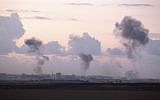 Smoke rises following an Israeli air strike on Gaza City, on November 14 (photo credit: Edi Israel/Flash90)
