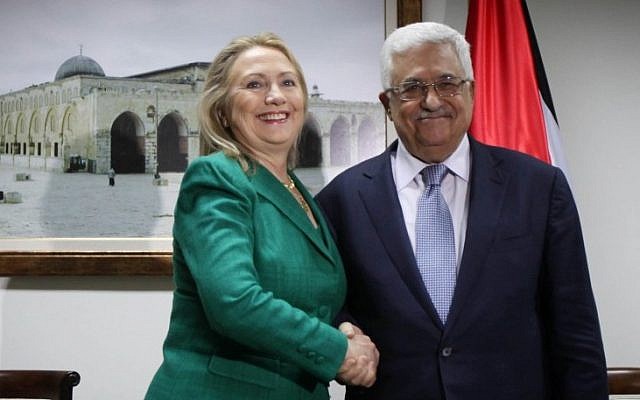 Palestinian President Mahmoud Abbas meeting with US Secretary of State Hillary Clinton last week in Ramallah (photo credit: Issam Rimawi/Flash90). Palestinian President Mahmoud Abbas meeting with US Secretary of State Hillary Clinton last week in Ramallah (photo credit: Issam Rimawi/Flash90).