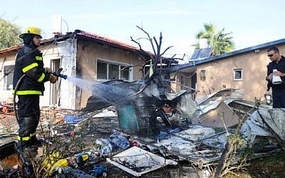 A house in the Be'er Tuvia region of southern Israel that was hit by a rocket earlier on Wednesday. (photo credit: Yossi Zeliger/Flash90)