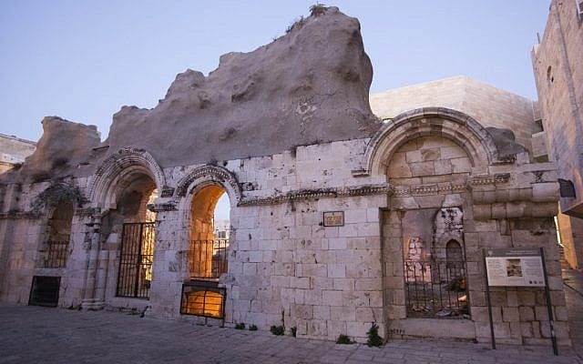 The ruins of the Tiferet Yisrael Synagogue in the Old City of Jerusalem, on November 28, 2012 (photo credit: Yonatan Sindel/Flash90)