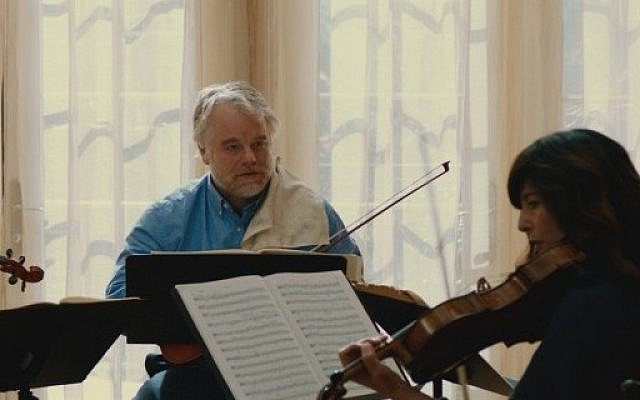 Oscar winner Philip Seymour Hoffman, left, in Yaron Zilberman's "A Late Quartet." (Courtesy of RKO Pictures)